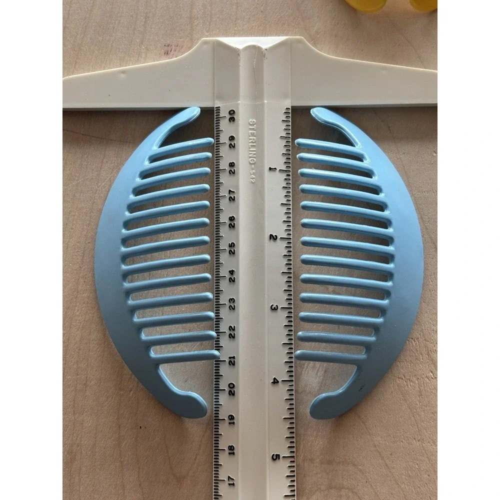 Blue and Yellow Oval Double Banana Hair Clips - Women Accessories